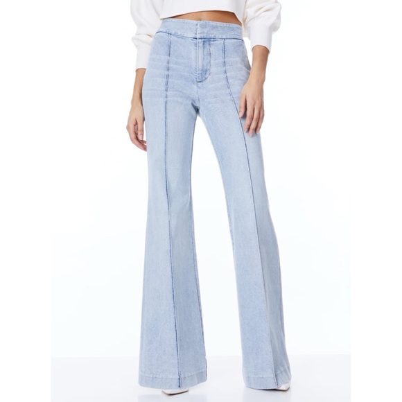 Alice + Olivia Denim - ALICE + OLIVIA Dylan High-Waisted Wide Leg Jean Rockstar Blue | 26